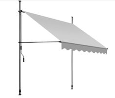 Klemmmarkise hellgrau 200 x 180 cm mit Handkurbel, UV-bestän
