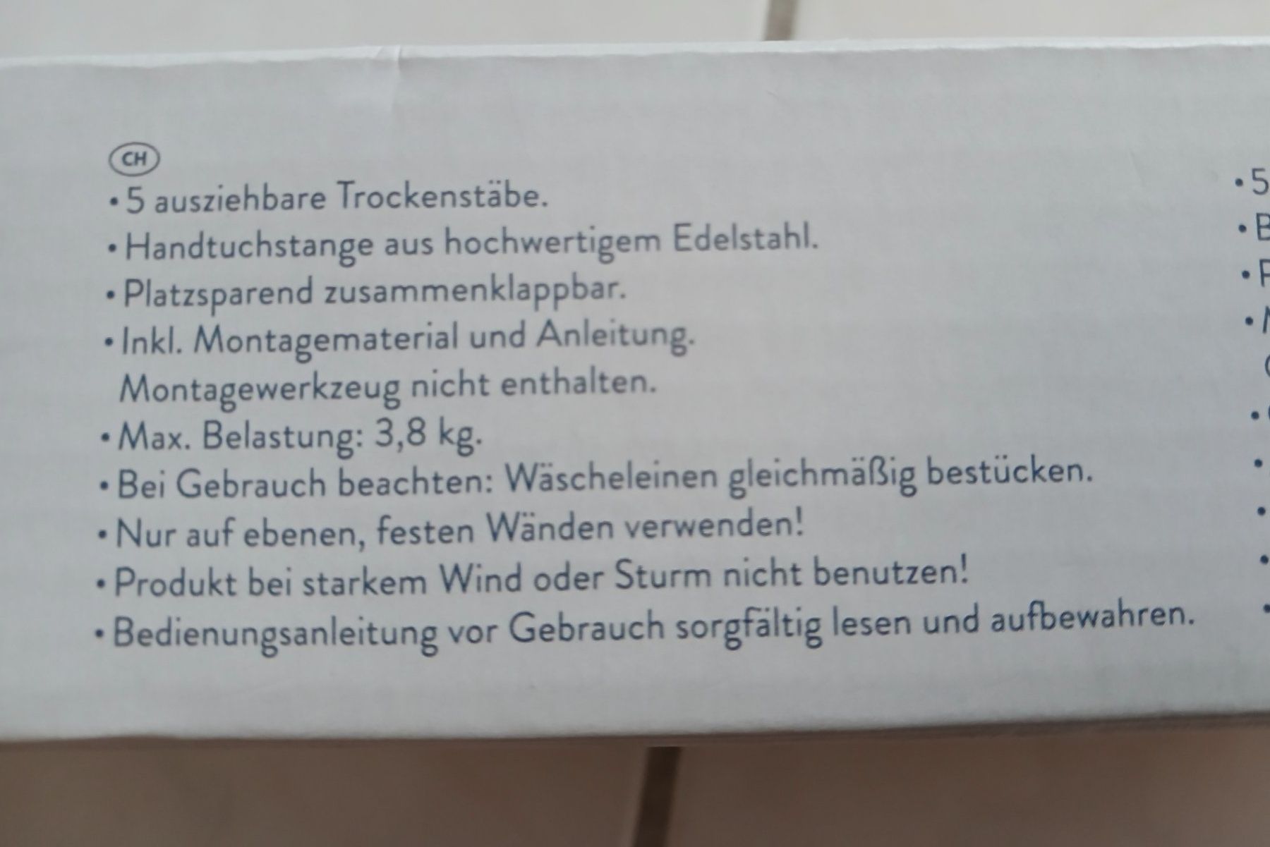 Stenditoi: Wandtrockner Wäsche – Nuovo e nell'imballaggio originale da Arlesheim venduto da rut_fb7k 5