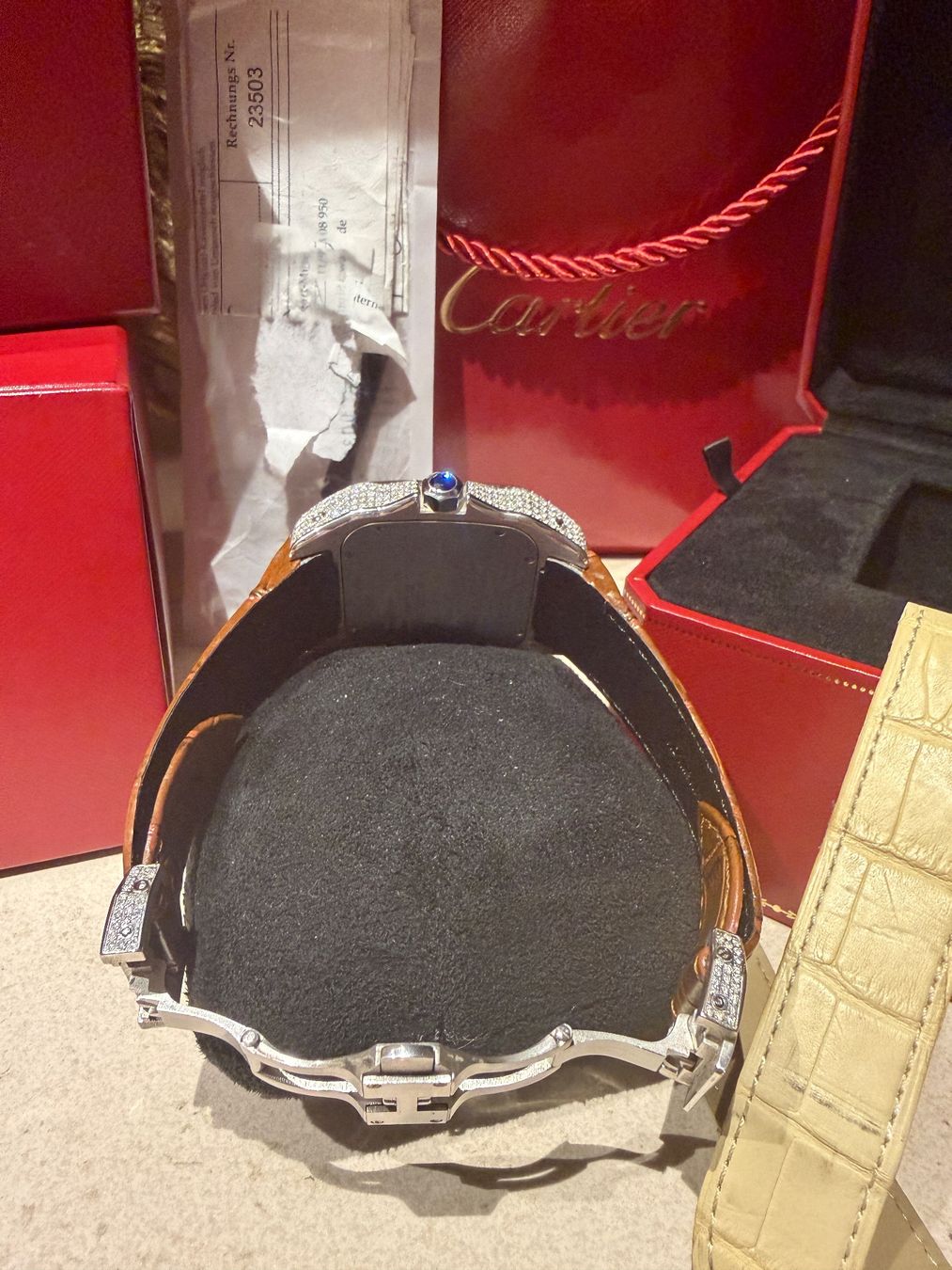 Cartier Orologi: Cartier Santos 100XL FULL ICED OUT – Usato da Niederuzwil venduto da Zef123 4