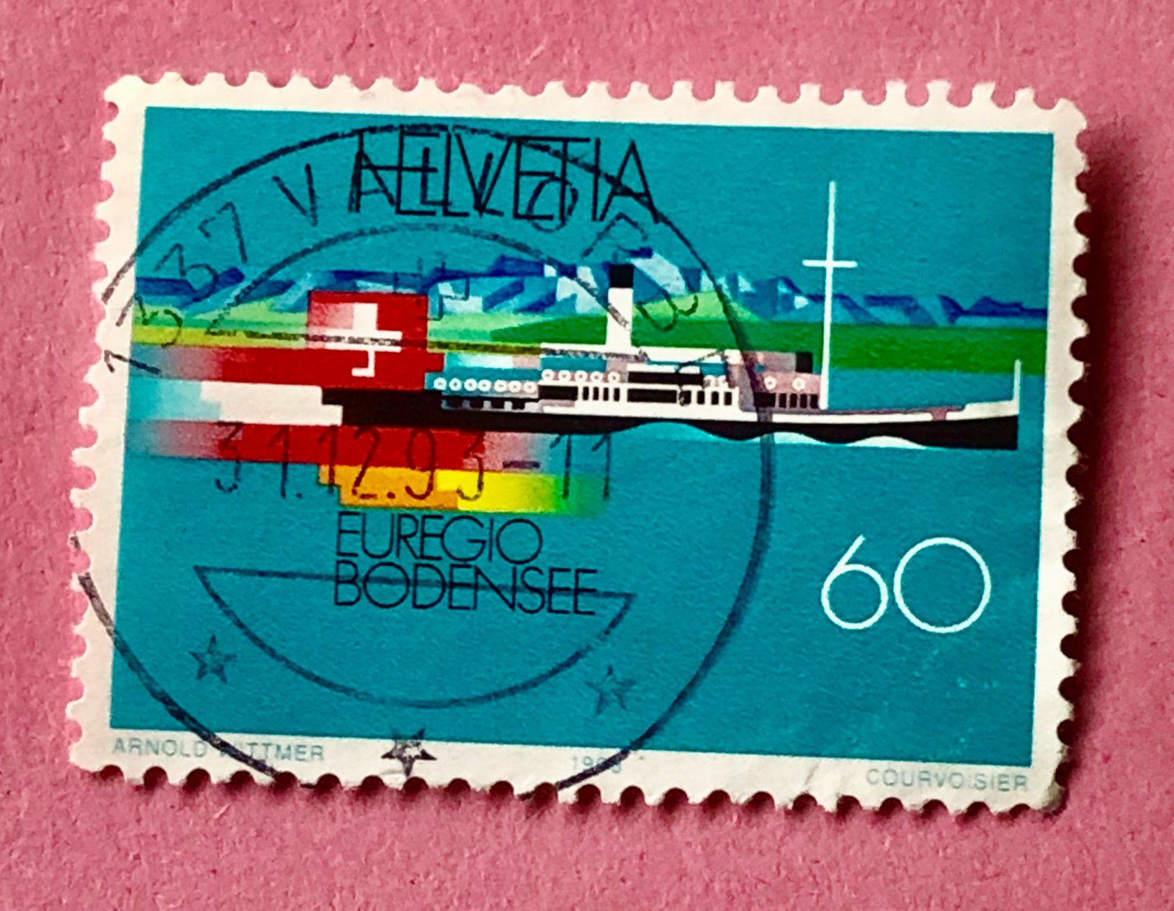 Tutti i francobolli: Nr. 845 LEBENSRAUM EUREGIO BODENSEE GESTEMPELT 1993    – Usato da Aarau venduto da Billa007