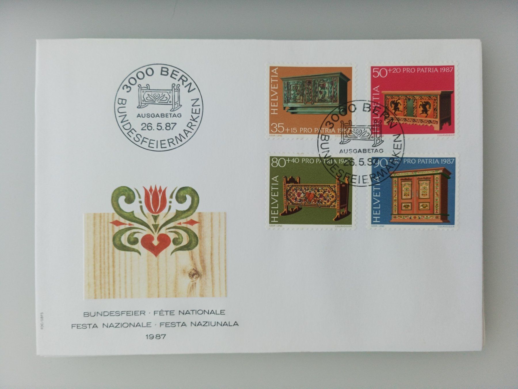 Tutti i francobolli: 1987 FDC Pro Patria – Usato da Dübendorf venduto da goeggi79