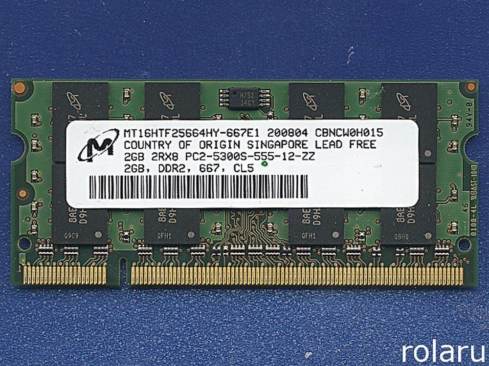 Memory / RAM: 2GB Micron PC2-6400S (PC2-5300S) - 6x – Gebraucht aus Baden von Rolaru