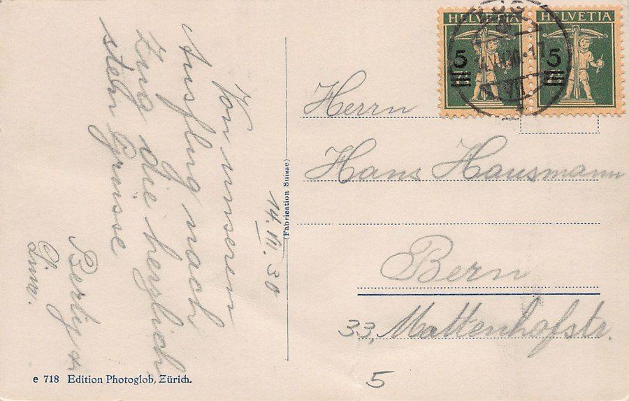 Ansichtskarten: Zug, gelaufen 1930 – Gebraucht aus Frauenfeld von POML 1