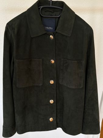 Max Mara Wildlederjacket dunkelgrün