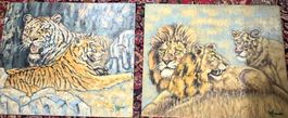 Dyptique Lions et tigres R.Gigandet 65x54
