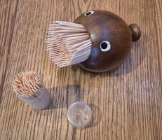 Lustiger Vintage Zahnstocherhalter Fisch 70er Jahre