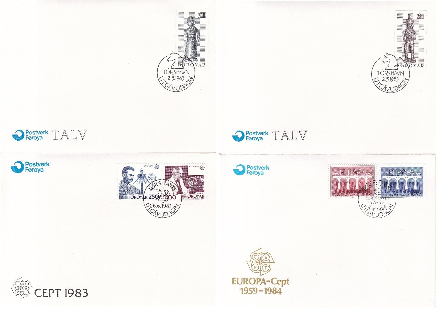 Tutti i francobolli: 56 Stk. FDCs, DK "Färöer, Grönland" ab 1969 – Usato da Münchwilen AG venduto da Nesar 8