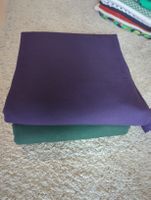 French Terry Uni Dunkelgrün + Pflaume je 2.0m, 95% baumwolle