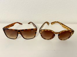 2 Sonnenbrillen im Leoparden-Look
