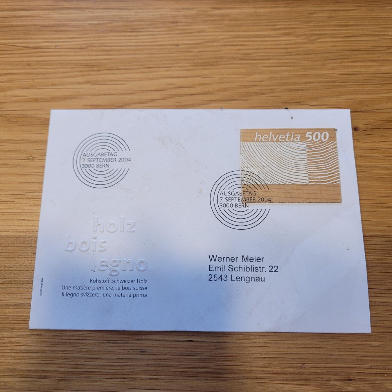 Tous les timbres: FDC Holz Bois Bern 2004 – D'occasion à Biel/Bienne par Destockweb