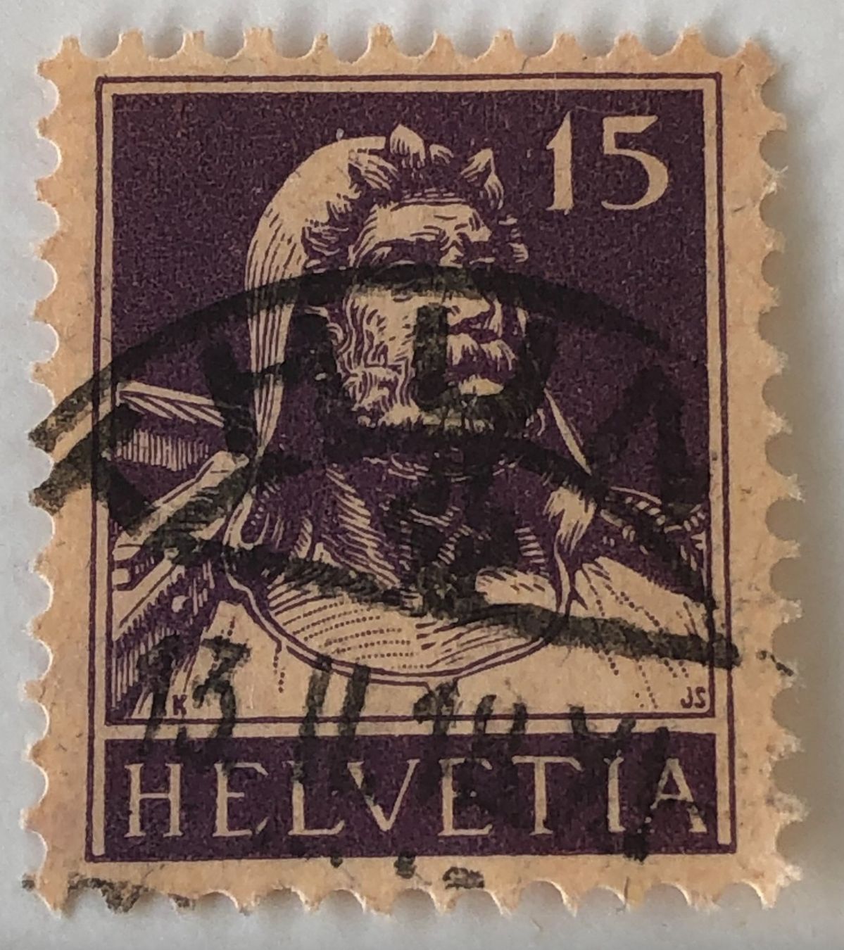 Alle Briefmarken: Nr.128 mit Vollstempel Tellbrustbild    – Gebraucht aus Aarau von Billa007