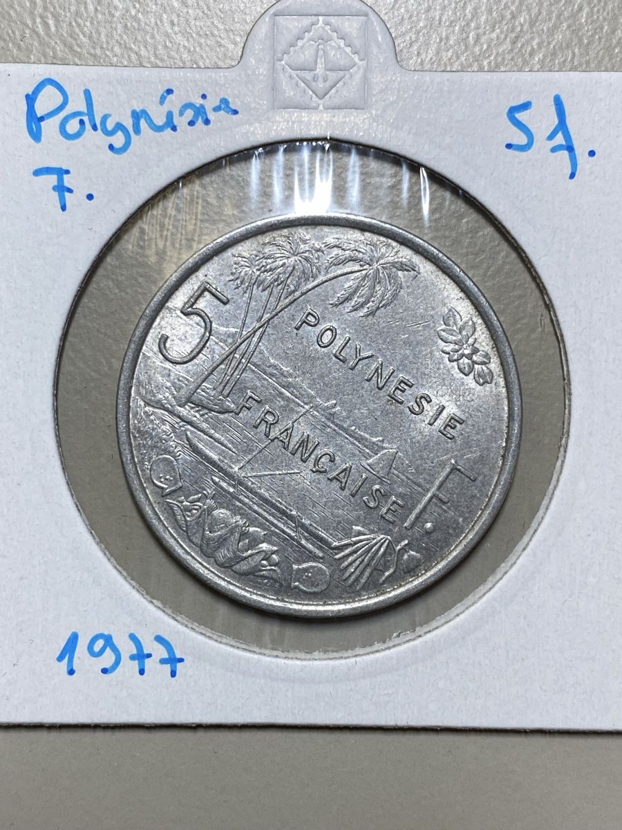 Tutti le monete: Polynésie Française - 5 francs - 1977 – Usato da Payerne venduto da Mike1682