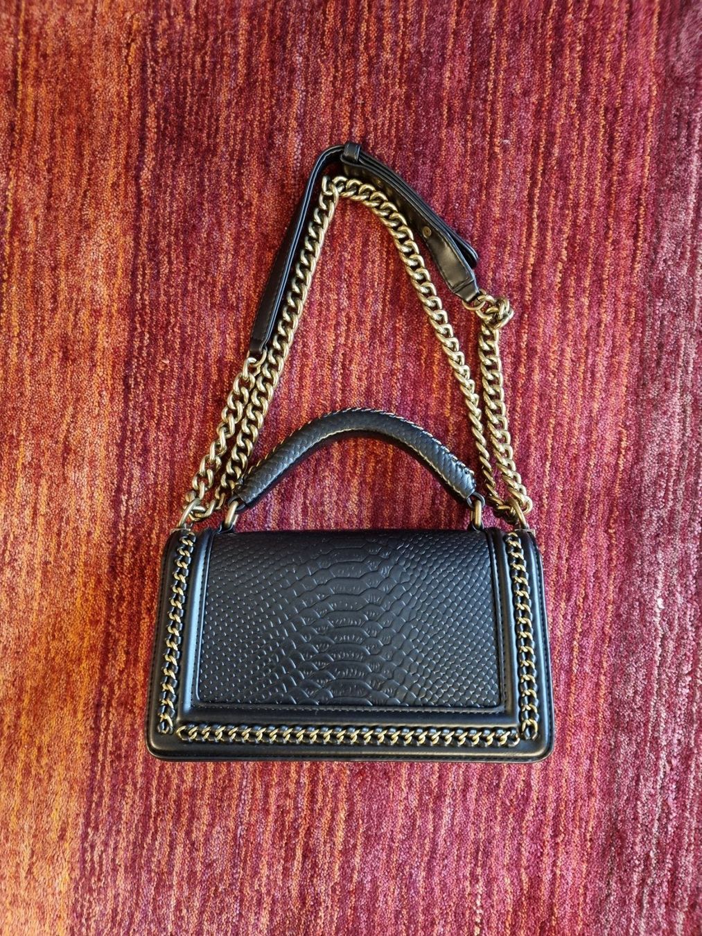 Taschen für Damen: Sac imitation cuir croco noir – Gebraucht aus Veyrier von Leilazizou 3