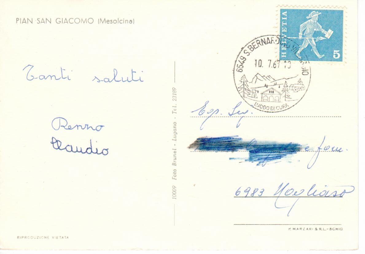 Cartoline postali: Pian San Giacomo – Usato da Wolhusen venduto da Curver9 1