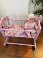 Puppenset mit Puppenbett aus Holz & Zubehör