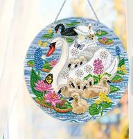 Diamond Painting Schwan mit Schwanenkindern-6-V-Aufh1124