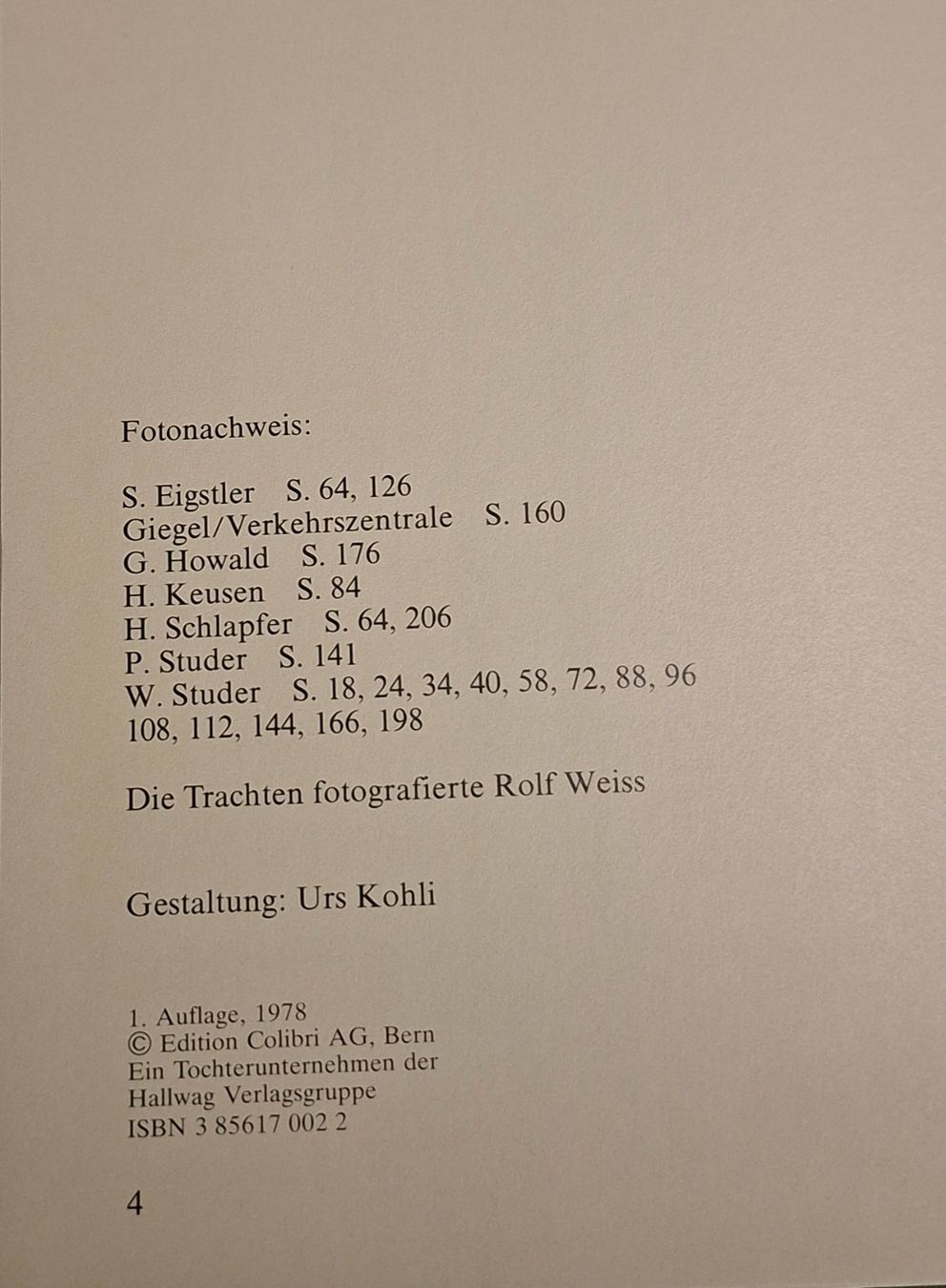 Libri: Trachten der Schweiz, Ausgabe 1978 – Usato da Bassersdorf venduto da svasch 2