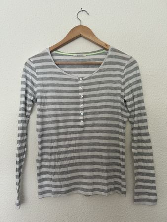 T-shirt manches longues Devernois rayé, taille 1 (S)