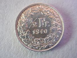 50 Rp. 1940 silber  unz/stgl