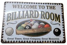 BILLIARD ROOM -  Blechschild (neu, OVP)