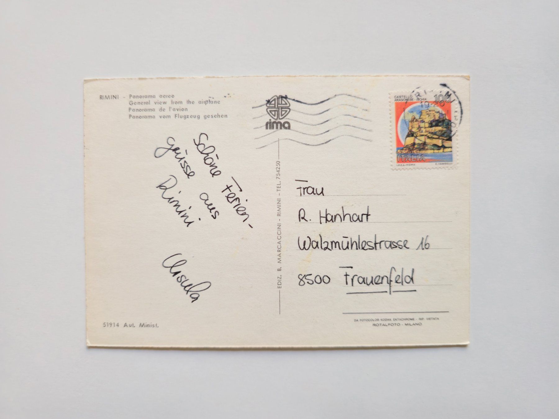 Cartoline postali: AK Rimini alt – Usato da Dättlikon venduto da Wundertuete_ 1