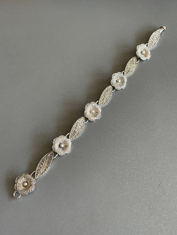 THEODOR FAHRNER 925 Silber Armband feinst gekräuselt rar