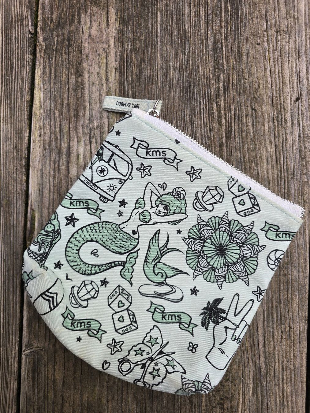 Borse da donna: Beutel/Etui Bambus mit Print und Zip – Nuovo (secondo la descrizione) da Romanshorn venduto da Rachacha