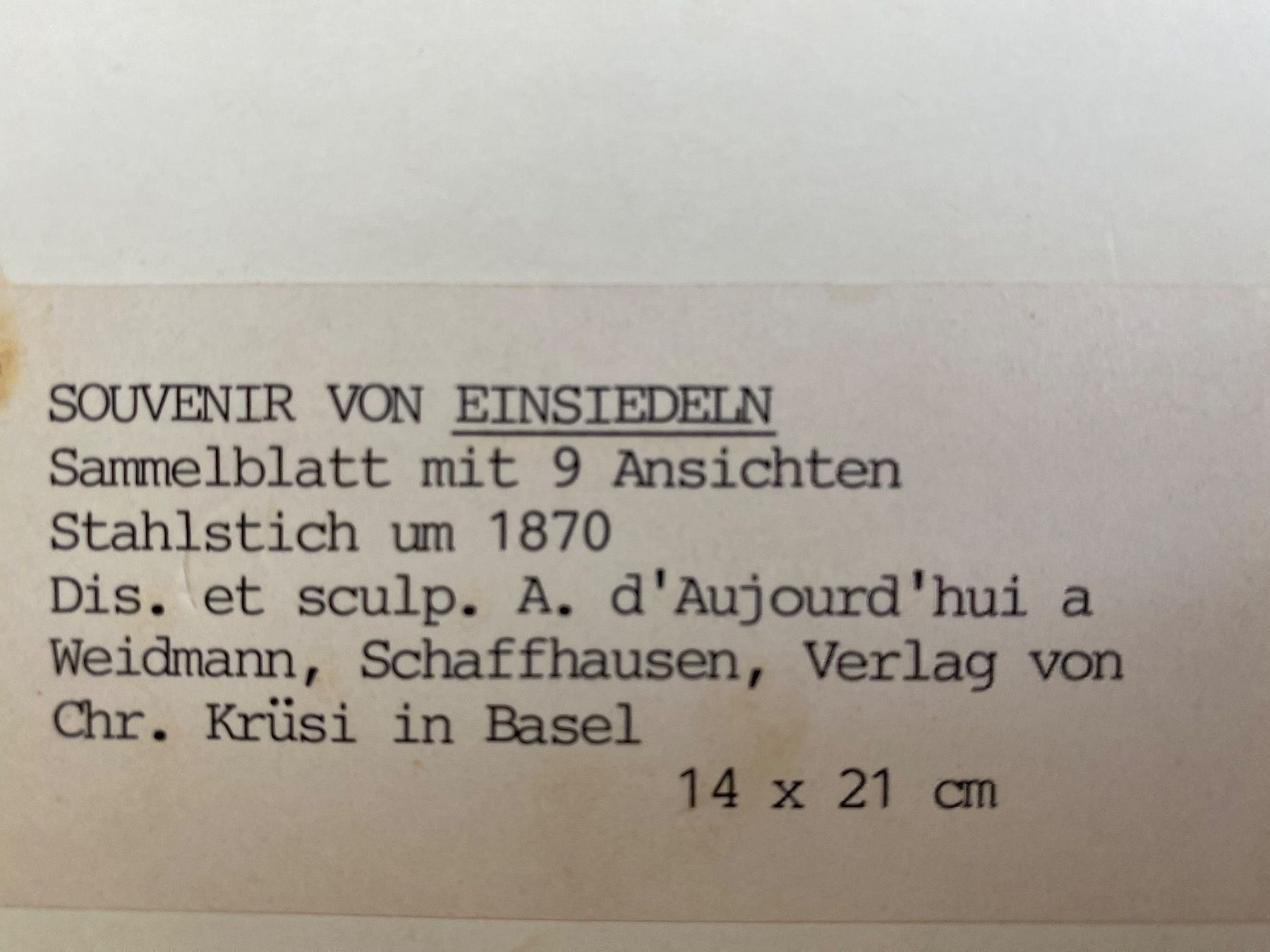 Poster & Bilder: Bild von Einsiedeln – Gebraucht aus Zürich von robbii13 6