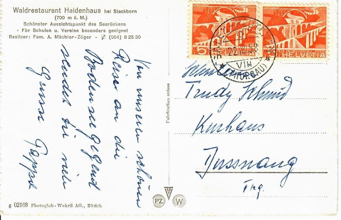 Cartoline postali: Waldrestaurant Haidenhaus bei Steckborn – Usato da Hochdorf venduto da Ziegel-16 1