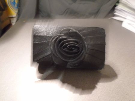 Tasche, Claires, schwarz/klein/Blume