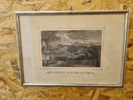 Antike Lithographie Maria Einsiedeln, gerahmt, top!
