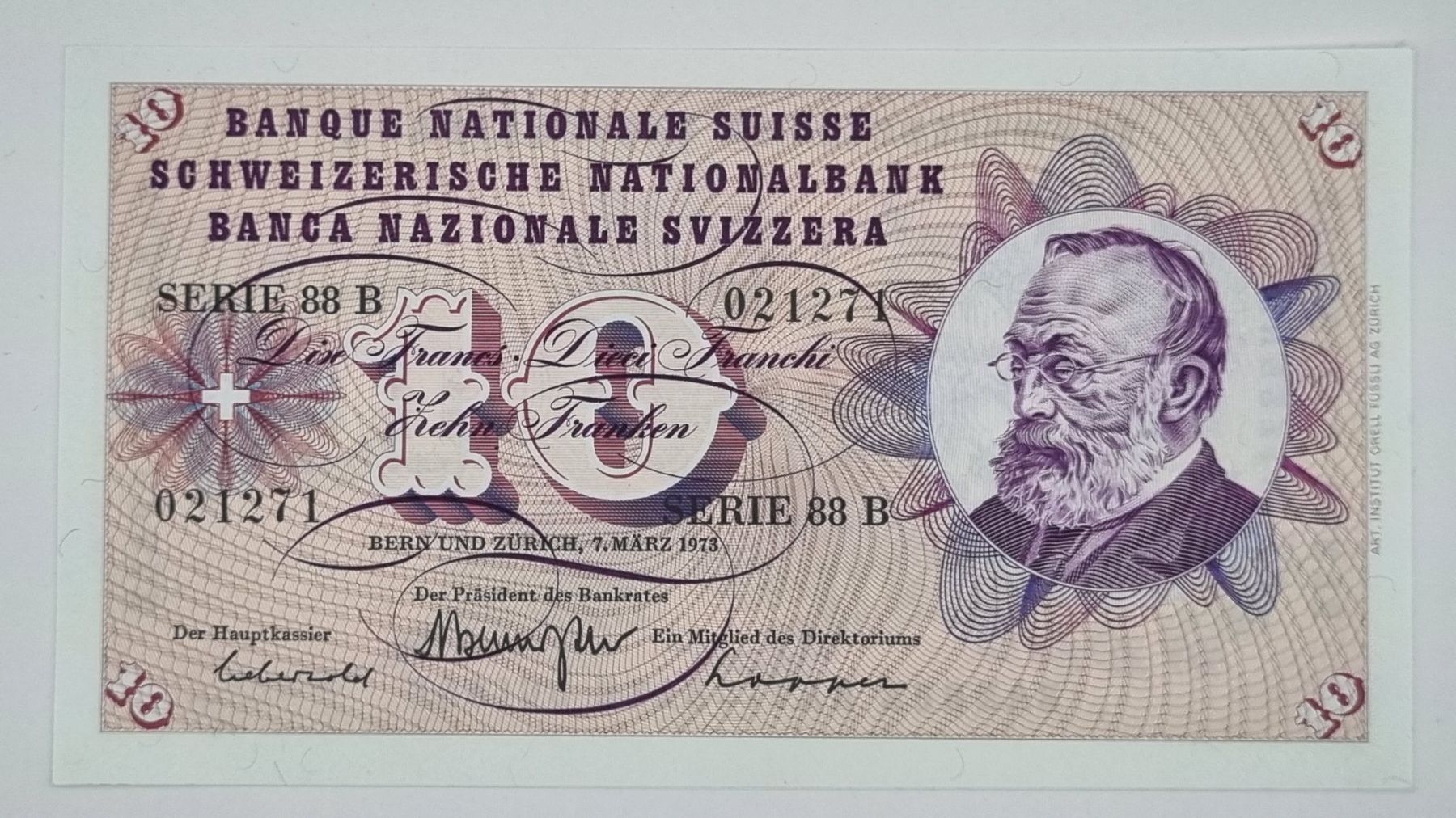 Banconote: Note 10 FR 1973 Ungefaltet – Nuovo e nell'imballaggio originale da Bure venduto da chap981