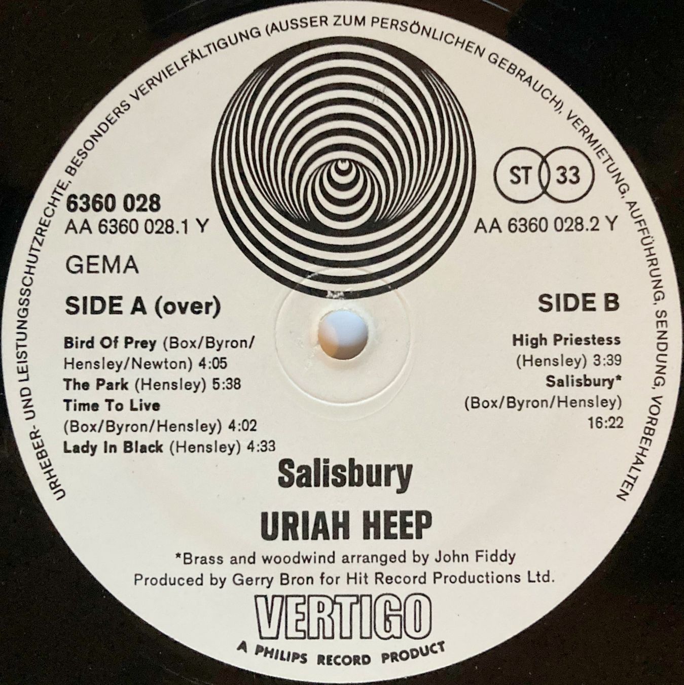 Vinyles: URIAH HEEP - SALISBURY – D'occasion à Bottens par hotter-than-hell 3