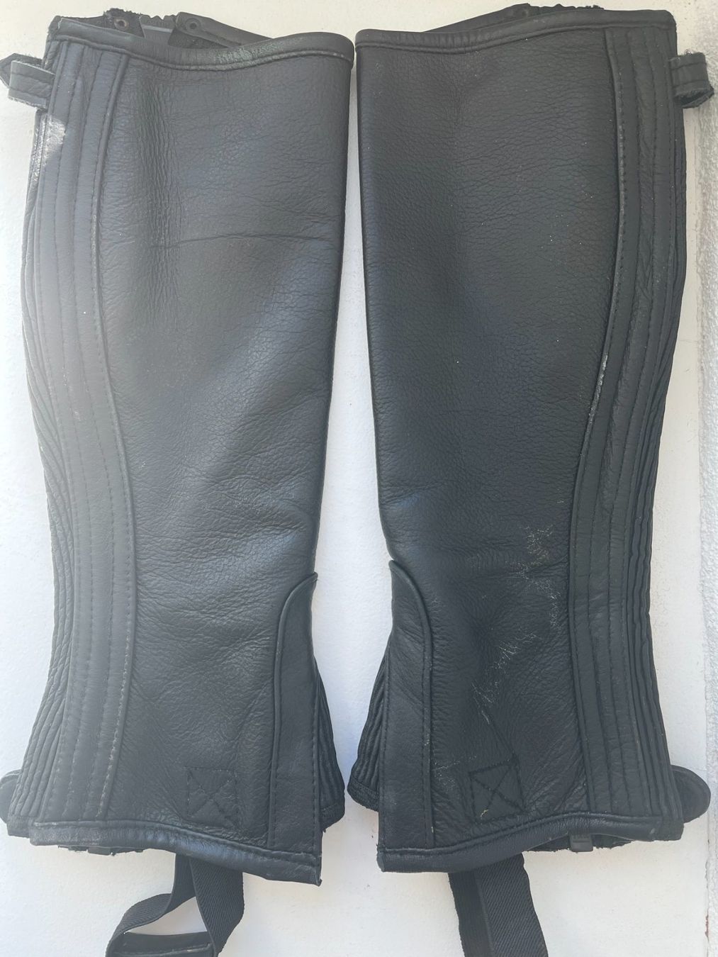 Stinchiere & Fasciature: Mini-chaps équitation Sydney cuir de vachette pleine fleur – Usato da Court venduto da Style_ambre 1