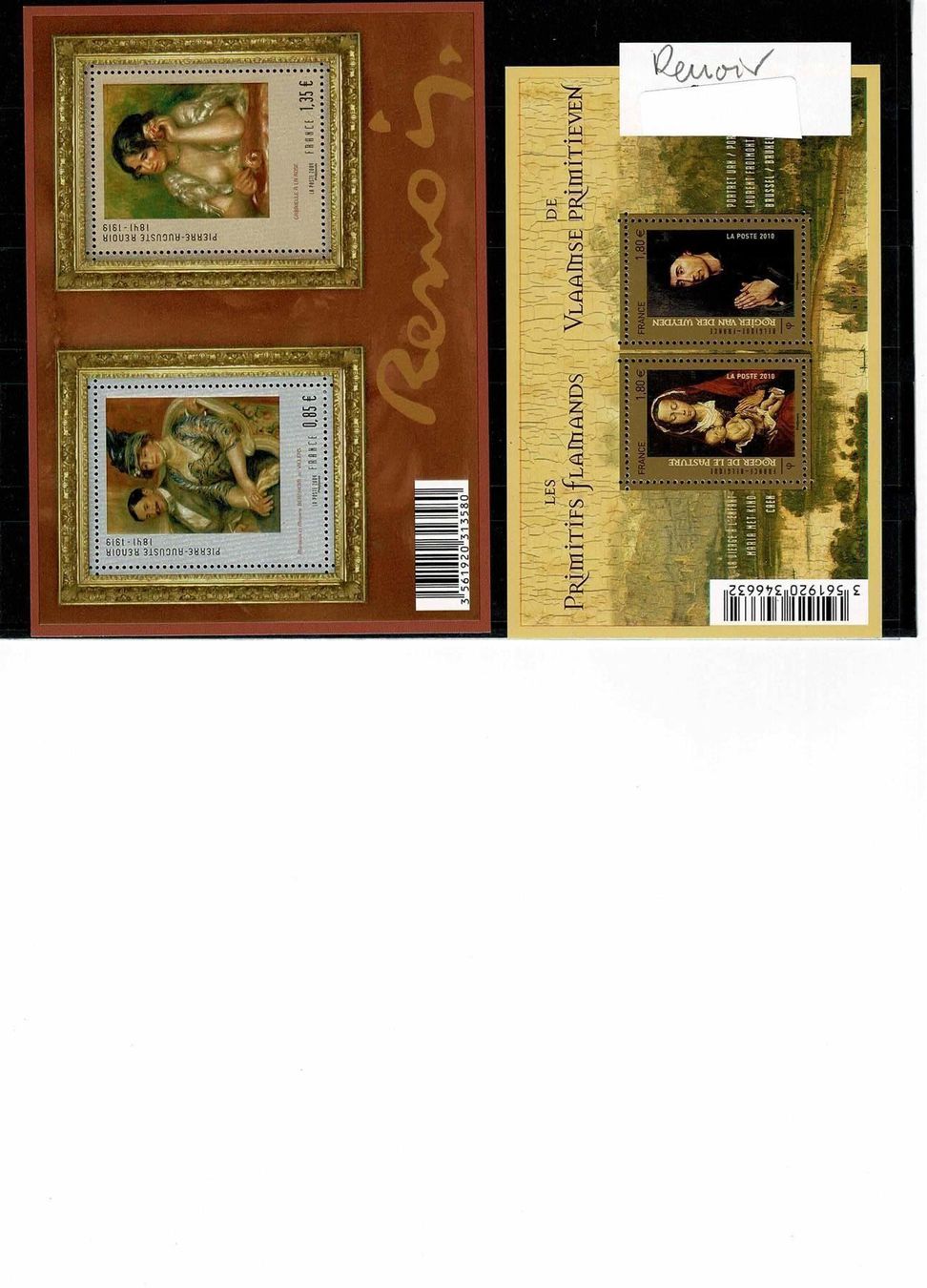 Alle Briefmarken: Renoir&primitis flamands 2 BF ** – Neu und originalverpackt aus Lausanne von Whorvath