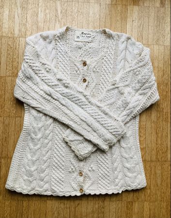 Handgefertigte Boho-Strickjacke aus Peru, 100 % Cotton, Gr.M