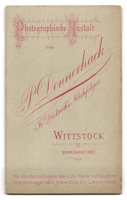 Fotografie & Manifesti: Fotografie P. Donnerhack, Wittstock, geg – Usato da Berlin venduto da bartko-reher 1