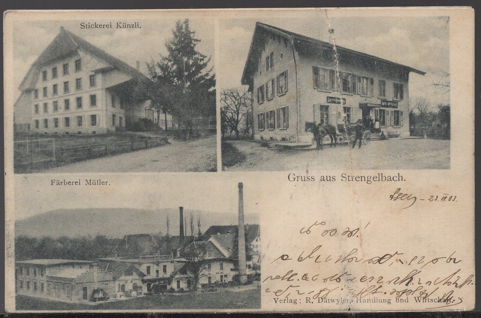 Cartes postales: Strengelbach 3 Bilder  1903 – Défectueux à Aarau par kufi44