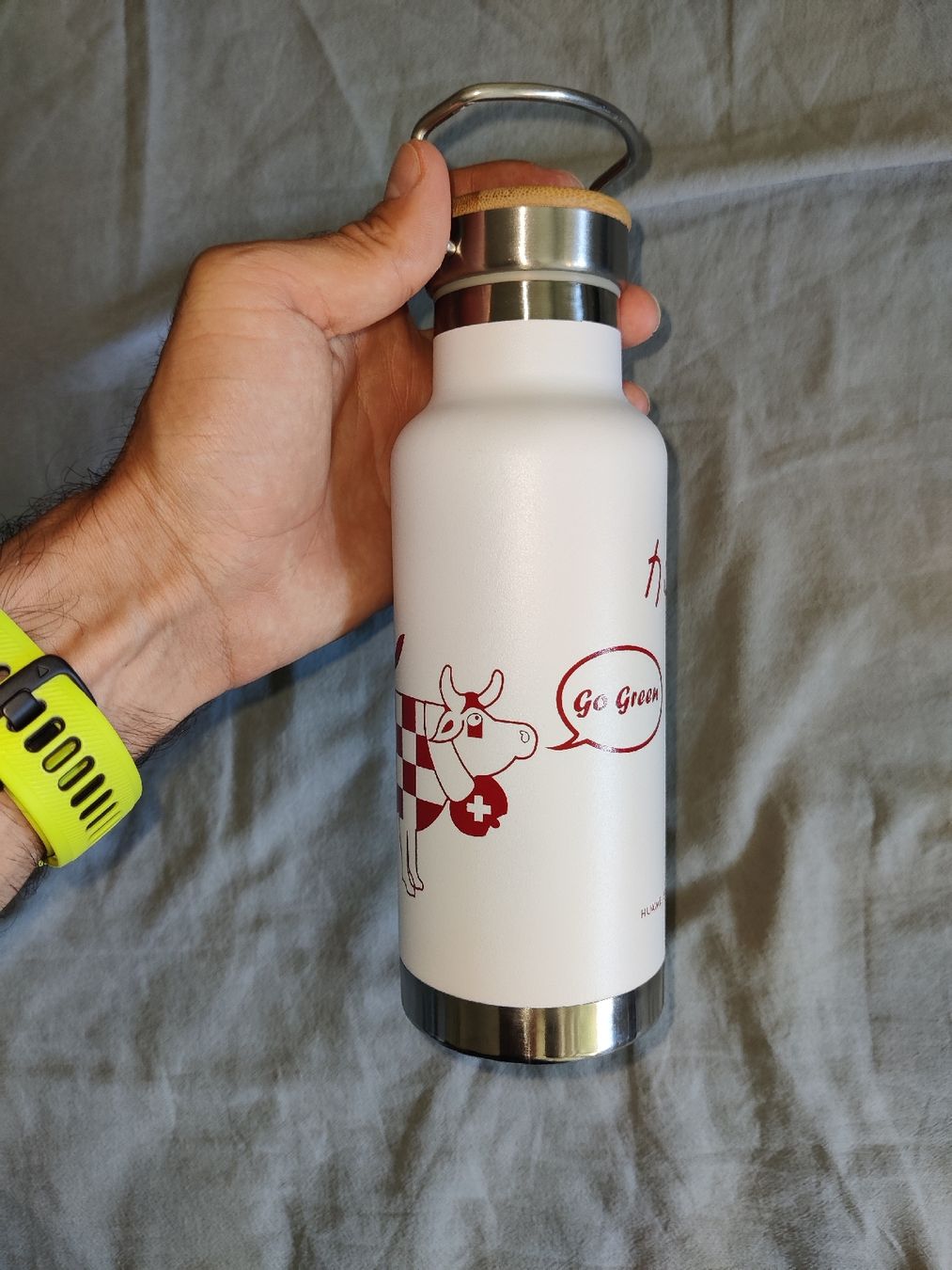 Borracce & Thermos: Wasserflasche mit Vakuumisolierung, weiss – Nuovo (secondo la descrizione) da Zürich venduto da Yaxit 1
