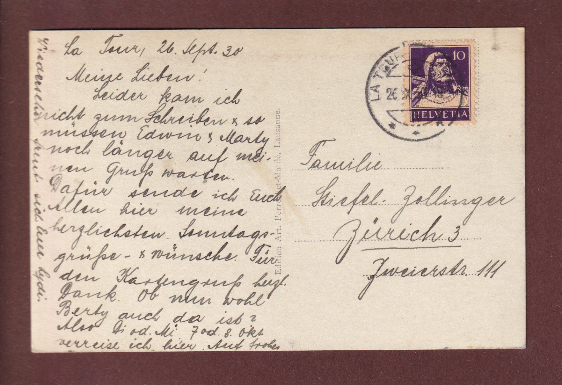 Cartoline postali: Château de CHILLON - 1930 – Usato da Pully venduto da nicecards 1