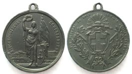 BASEL 1879 EIDGENÖSSISCHES SCHÜTZENFEST Zinn MIT PUNZE 37mm