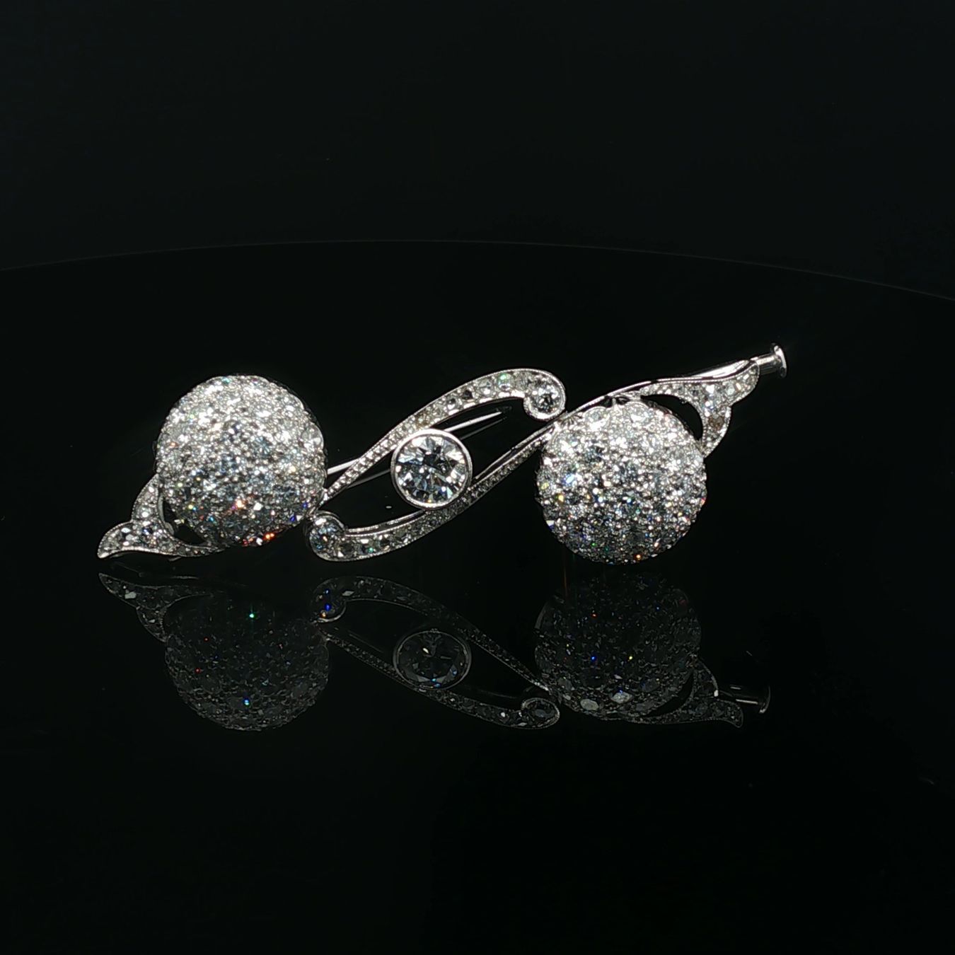 Spille & Fermagli: FUNKELNDE DIAMANTBROSCHE IN 950 PLATIN – Usato da Luzern venduto da EdiGem