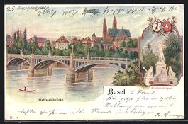 Basel, Teilansicht mit Brücke, St. Jako