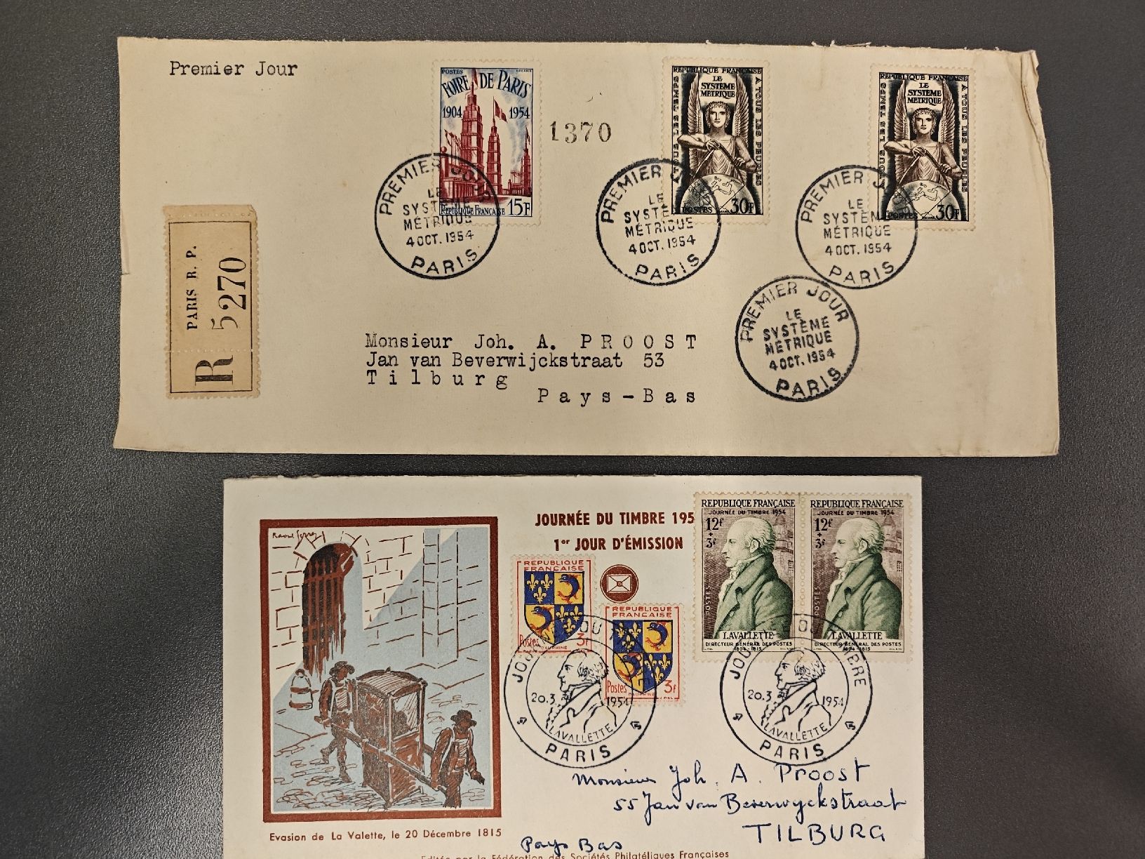 Alle Briefmarken: FDC Briefe mit Stempel Paris 1949-1975 – Gebraucht aus Wädenswil von alex-maxima 2
