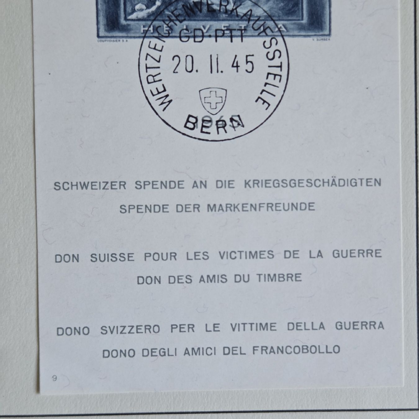 Tutti i francobolli: PTT Briefmarken Block 1945 Kriegsgeschädigte Top.. – Usato da Stans venduto da Ducati16 2