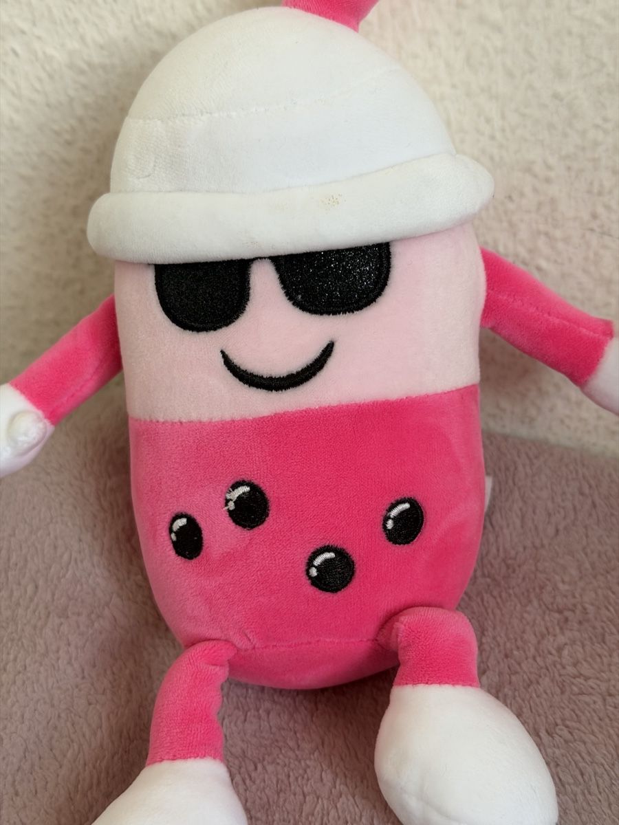 Bambole: Bubble Tea Kuscheltier mit Sonnenbrille & Sticker, Rosa, 25c – Nuovo (secondo la descrizione) da Jona venduto da biy_f8qm 1
