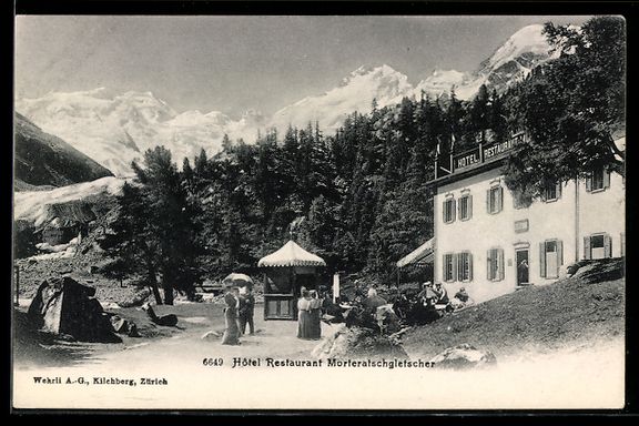 Ansichtskarten: Morteratschgletscher, Hotel Restaurant M – Gebraucht aus Berlin von bartko-reher