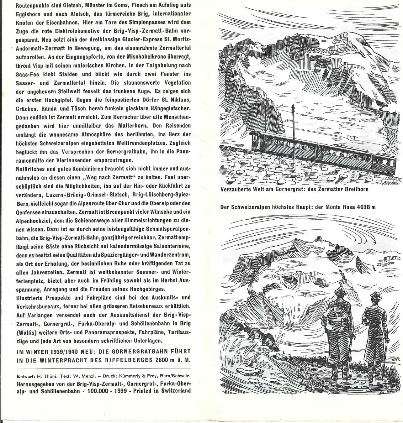 Documenti: Zermatt, altes Werbeprospekt, – Nuovo (secondo la descrizione) da Wildhaus venduto da Brunphil 3