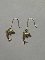 Boucles d'oreilles dauphin en or jaune, bon état