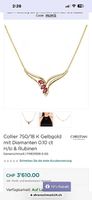 Collier gelbgold mit Diamanten und Rubinen